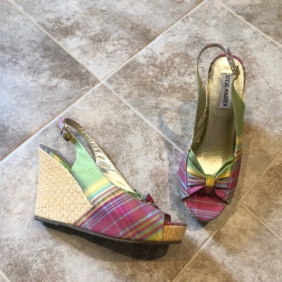 Steve Madden Cerona plaid wedges esp… - Picture 1 of 8